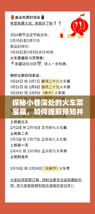 探秘火車票寶藏，提前預知與搶購火車票攻略（針對2024年12月18日）