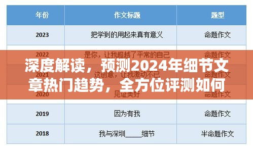 深度解讀與預測，2024年細節文章熱門趨勢及如何全方位理解評測文章內容