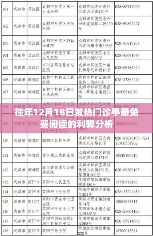 往年12月18日發熱門診手冊免費閱讀的利弊探討