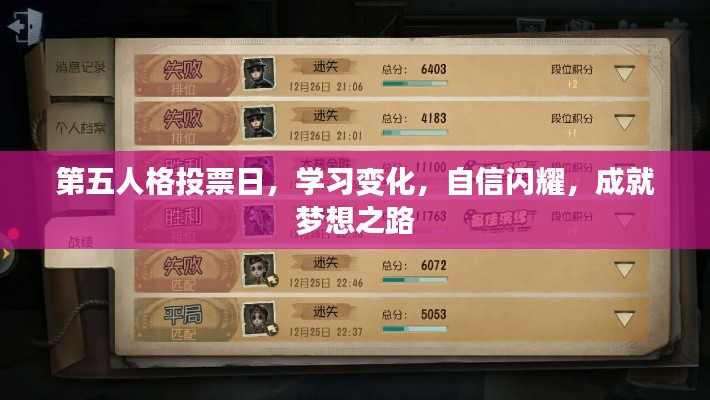 第五人格投票日，學習變化，自信鑄就夢想之路